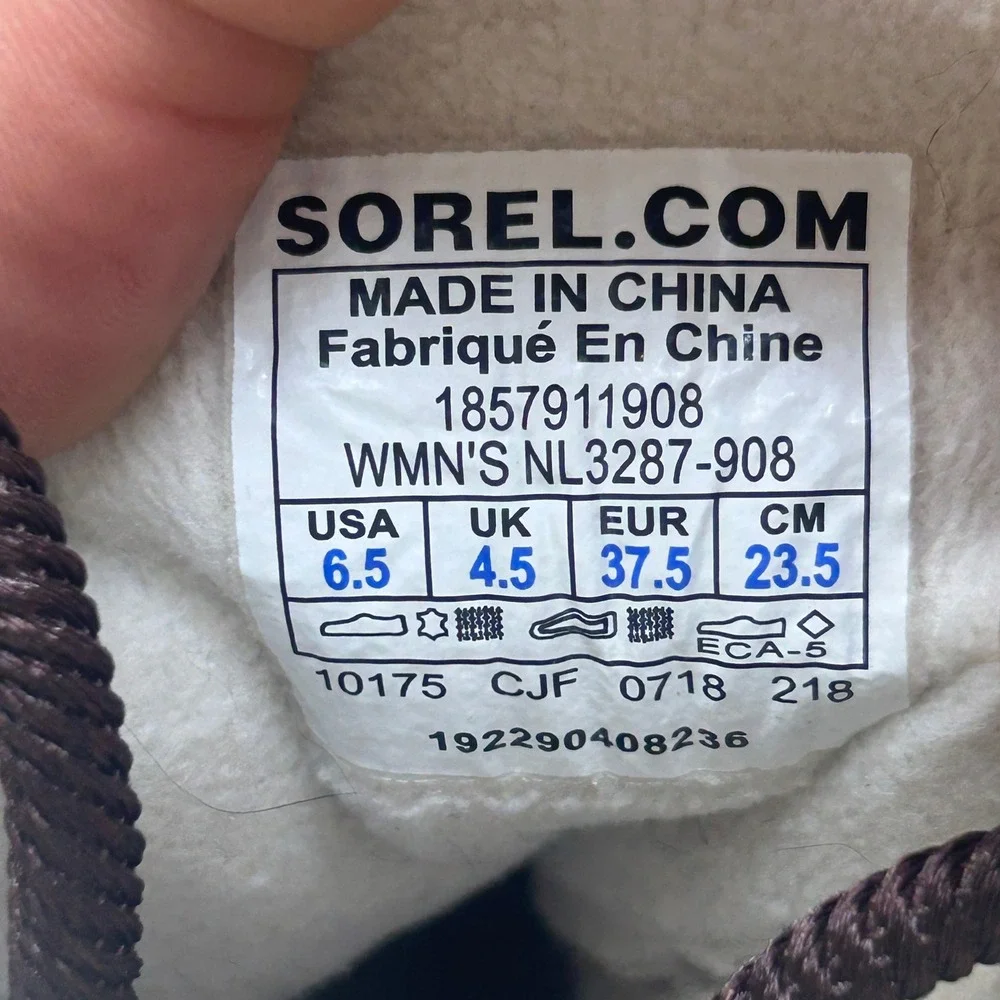 Sorel Ainsley Conquest Boots Womens 6.5 Burgundy Leather Felt NL3287-908